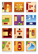 Furniture of the house's rooms - vector illustration Furniture of the house's rooms - vector illustration
