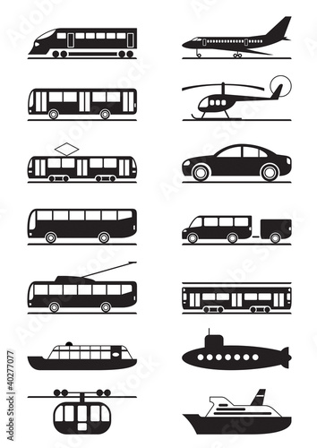 Vector: Passenger and public transportation Passenger and public transportation