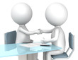 Illustration: Deal. 3D little human characters X2 making a deal. Deal. 3D little human characters X2 making a deal.