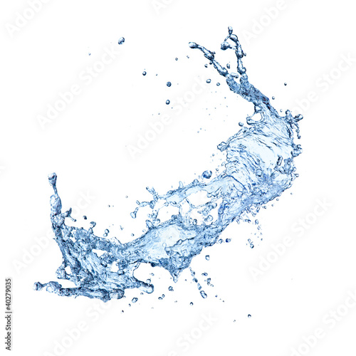 Photo: Water splash, isolated on white background Water splash, isolated on white background