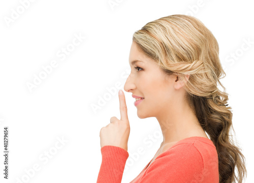 Photo: finger on lips finger on lips