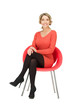 young businesswoman sitting in chair