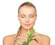 woman with green sprout
