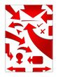 Pfeil Set, rot, Markierung