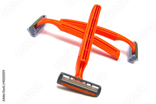Photo: three razor blades close-up three razor blades close-up