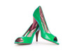 Green Female shoes in fashion concept Green Female shoes in fashion concept