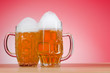 Beer glass on the table Beer glass on the table