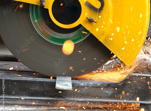 Photo: cutting steel with grinder cutting steel with grinder