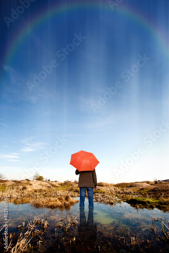 Photo: man and rainbow man and rainbow