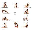 fitness woman make stretch on yoga and pilates pose