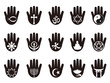 A fényképek részletei hand with religious symbols icon