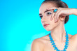 woman portrait with necklace and ring on finger woman portrait with necklace and ring on finger