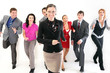 Running business people