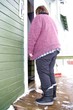Obese shabby woman