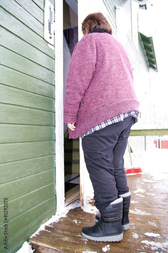 Photo: Obese shabby woman Obese shabby woman