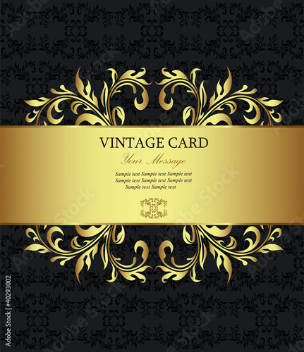 Vector: Golden vintage card Golden vintage card