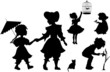 Set of silhouettes kids