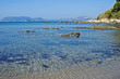 Widok z plaży Dafne na greckiej wyspie Zakynthos