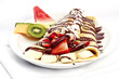 Photo: French style crepe with strawberries and bananas French style crepe with strawberries and bananas