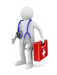 doctor with stethoscope on white background. Isolated 3D image doctor with stethoscope on white background. Isolated 3D image