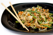 Oriental salad with pork and vegetables