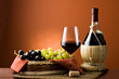 Grape, bottle and glass of wine. Grape, bottle and glass of wine.