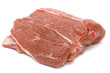 Piece of raw beef on white Piece of raw beef on white
