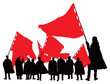 Vector: People with red flags People with red flags