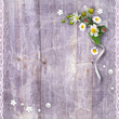 Old wooden planks with a bouquet of flowers Old wooden planks with a bouquet of flowers