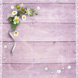 Old wooden planks with flowers Old wooden planks with flowers