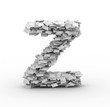 Letter Z, stacked from paper sheets