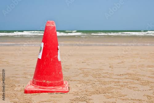 Photo: Traffic cones on a sand base Traffic cones on a sand base