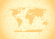 Vintage world map with grunge paper background.