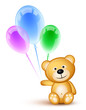 Teddybear and colored balloons