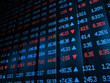 Colored ticker board on bar chart