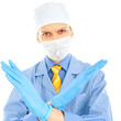 Doctor against smoking concept. Smoking causes diseases.