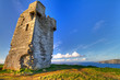 Ruins of old castle on Cliffs of Moher, Ireland