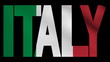 Italy text with rippling flag animation Italy text with rippling flag animation