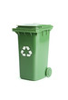Green garbage, trash bin isolated on white background