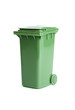 Green garbage, trash bin isolated on white background
