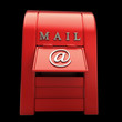 Postbox isolated on black  background 3d illustration