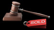 Auction gavel isolated on black background High resolution 3D