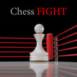 concept. chess pawn on a boxing ring 3D