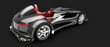 Sports car road-star isolated on black 3d render