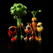 3d rendered illustration of some funny food characters