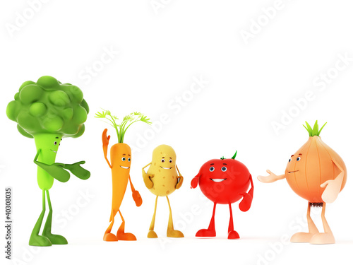 Illustration: 3d rendered illustration of some funny food characters 3d rendered illustration of some funny food characters