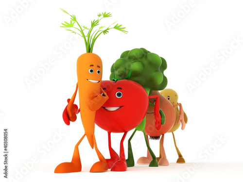 Illustration: 3d rendered illustration of some funny food characters 3d rendered illustration of some funny food characters