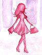 Photo en ligne au meilleur prix watercolor pink girl
