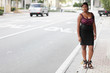 Woman posing in the city