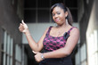 Woman showing two thumbs up